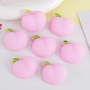 Cute pink peach squishy toys for stress relief and sensory play, pack of seven pieces