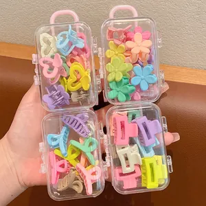 Bunte Mini-Haarklammern für Kinder in transparenten Koffer-Verpackungen
