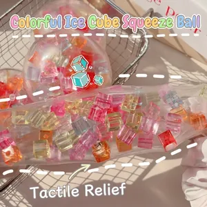 Creative colorful ice cube handmade squeeze ball toy for sensory stress relief and fun
