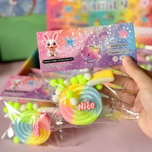 Giocattolo colorato a forma di lecca-lecca arcobaleno antistress in confezione di vendita
