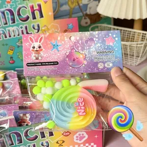 Giocattolo Squishy Lecca-Lecca Arcobaleno Colorato TPR Giocattolo Antistress Da Spremere Per Bambini Adulti Forma Caramella