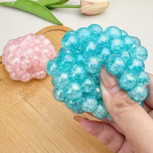 Creative popping bead stress relief toy with colorful textured pearls for squeezing