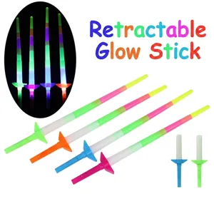 Bastoncini luminosi a LED retrattili per concerti, spade giocattolo multicolore