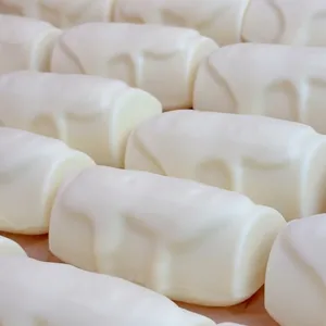 White cream bar shaped squeeze toy for stress relief with slow rebound texture