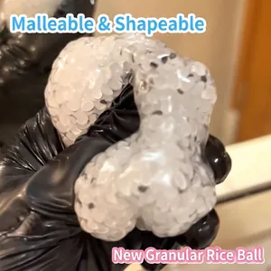 Realistic rice ball squishy toy for stress relief with highly malleable texture