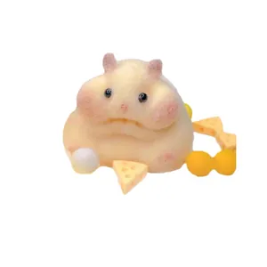 Cute hamster slow rebound squeeze toy with mini cheese and peanut accessories