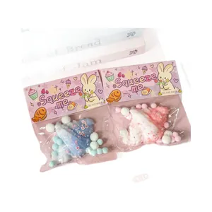 Two packs of cute croissant squishy toys in pastel colors for ultimate stress relief fun