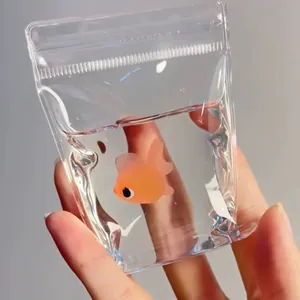 Creative Simulation Goldfish Water Bag Squishy Toy Transparent Stress Relief Toy Soft TPR Goldfish Bag Squeeze Toy For Office Gift