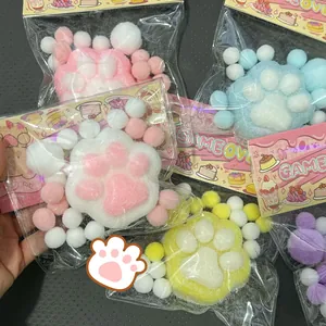 Simpatica Zampa di Gatto Giocattolo Squishy Ritorno Lento TPR Antistress Giocattolo Sensoriale Per Adulti Ragazzi Giocattolo Floccato Morbido da Spremere Decorazione Scrivania Ufficio