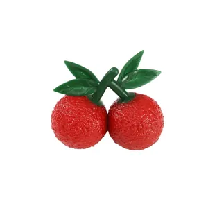 Realistic red bayberry shaped squeeze toy for effective stress relief on white background