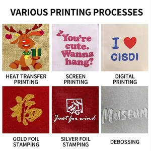 Close-up of various printing options for custom velvet drawstring pouches