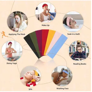 Versatile thin elastic headbands in multi-colors for yoga, makeup, and daily face washing