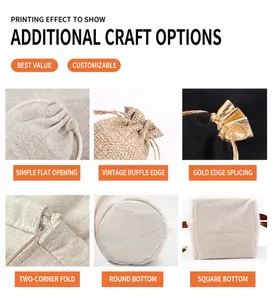 Close-up details of various drawstring pouch bottom shapes and edge stitching styles