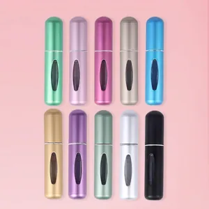5ml portable matte refillable perfume atomizer bottles in 10 vibrant colors