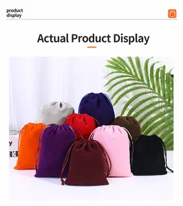 High-quality soft velvet drawstring pouches available in multiple vibrant colors for gift
