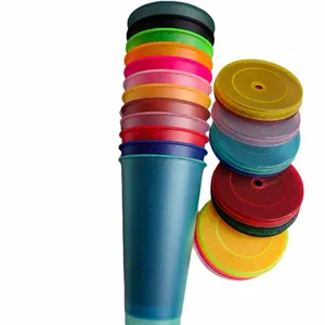 Grande bicchiere in plastica glitterata da 710ml con coperchi per bevande