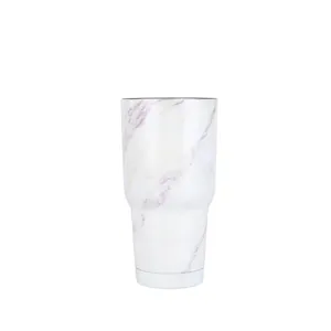 Bicchiere termico da 30oz in acciaio inox con elegante trama in marmo viola chiaro