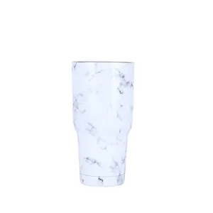 Bicchiere da 30 once in acciaio inossidabile con elegante marmo bianco