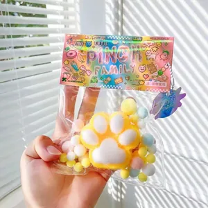 Χαριτωμένο κίτρινο παιχνίδι squishy με πατούσα γάτας για ανακούφιση από άγχος