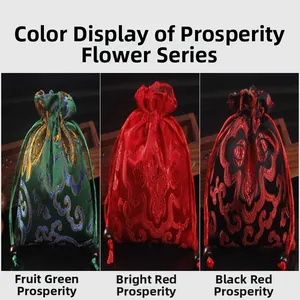 Options de couleurs pour pochettes à bijoux chinoises traditionnelles en velours