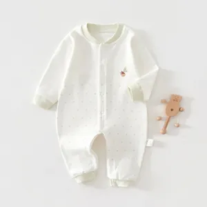 Newborn Baby Cotton Long Sleeve Romper Soft Infact Jumpsuit With Squirrel Dragonfly Christmas Tree Embroidery Star Print