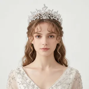 Elegant forest vine rhinestone bridal tiara for weddings and parties