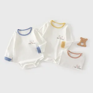 Body Bébé en Coton Respirant Manches Longues Motif Ours Barboteuse Pour Nourrisson Garçons Filles Été Mince Combinaison Vêtements