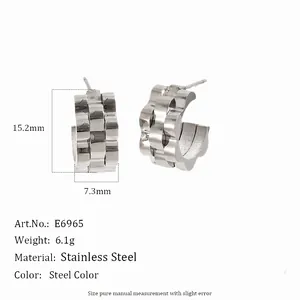 Detailed product specs of stainless steel watchband style hoop earrings for women