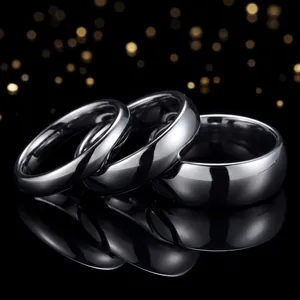 Bague Anneau en Acier Inoxydable Minimaliste pour Femmes Hommes Cercle Simple Poli Or Rose Noir Bijoux