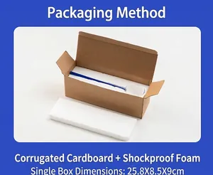 Emballage en mousse et carton pour cuillère en verre borosilicate à long manche