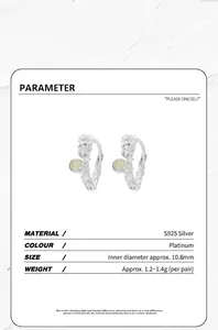 Product parameters of S925 sterling silver floral hoop earrings with textured finish