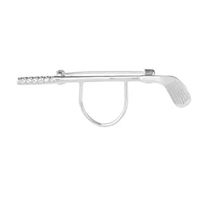 Creative silver-colored golf club brooch pin for suits, unique accessory for men and women
