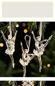 Elegant transparent acrylic ballerina Christmas tree ornaments, 15cm height pendant
