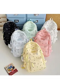 Sacs à dos tendance grande capacité à pois avec motifs oursons en plusieurs coloris