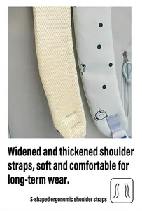 Détail en gros plan des bretelles de sac à dos ergonomiques en S élargies et respirantes