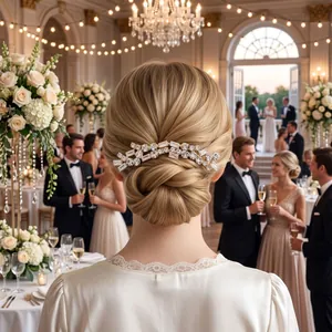 Exquisite vintage bridal zircon hair comb accessory for a luxury wedding updo style