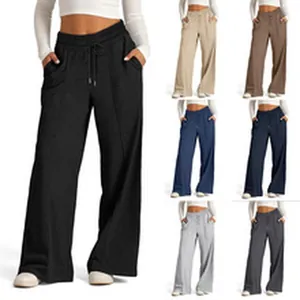 Comfortable high-waisted wide-leg lounge pants for women available in multiple colors