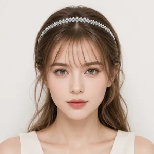 Elegant minimalist silver rhinestone headband for women versatile daily hair accessory
