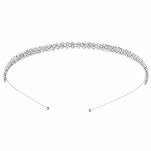 Elegant minimalist silver rhinestone headband for women's bridal or daily wear charm