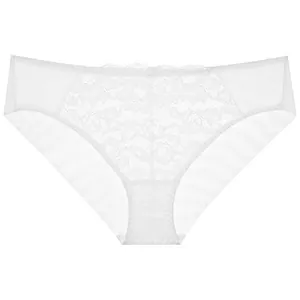 Culotte élégante en dentelle française blanche avec empiècements en résille
