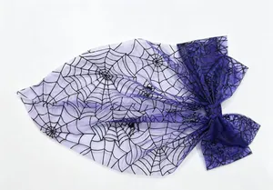 Pince à cheveux Halloween avec nœud en maille toile d'araignée pour déguisement chic