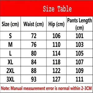 Guida alle taglie dettagliata per set felpa con cappuccio e pantaloni larghi da uomo.