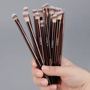 Professional 15-piece eye makeup brush set for blending eyeshadow and eyeliner