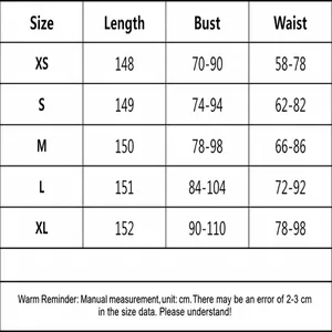 Comprehensive size chart for the slim fit fishtail suspender maxi dress in CM units