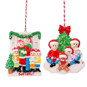 Personalized resin family Christmas ornaments for festive tree decorations and gifts