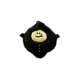 Lindo llavero de peluche de limón diablo negro y amarillo para bolsos y accesorios