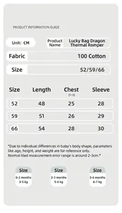 Guide détaillé des mesures et tableau des tailles pour barboteuse chaude en coton bébé