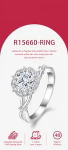 Close-up of a luxury 925 sterling silver ring set with a brilliant 1 carat moissanite stone