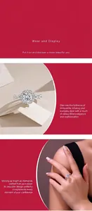 Detailed view of a 1-carat moissanite ring in 925 silver with palace lace design