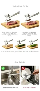 Step-by-step usage and cleaning instructions for double-sided metal meat tenderizer hammer